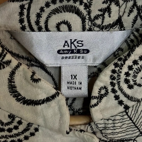 AKS Amy K Su Jacket 3/4 Sleeve Linen Blend Jacket 1X - Picture 6 of 11